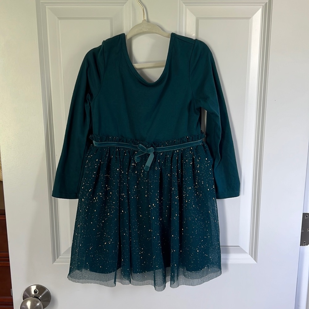 Cat & Jack Girls Holiday Dress 4T Green